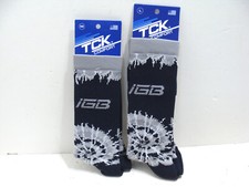 2 Pairs TCK Twin City Knitting Comfort IGB Athletic Socks USA Made Black/Grey M