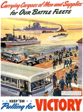 Carrying Cargoes Men Supplies - Keep 'Em - 1940 - World War II Propaganda Poster