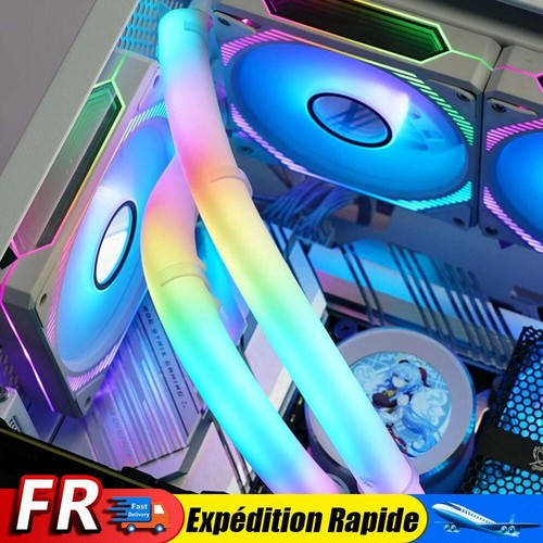 2PCS Water Cooled Tube Silicone Luminous Sleeve 5V 3Pin ARGB PC Case Decorative