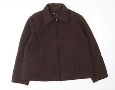 Y.b.c Womens Brown Quilted Jacket Size 2xl