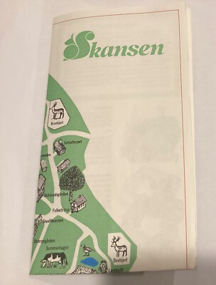 Skansen Sweden 1983 Map Brochure Guide M1