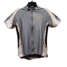Maglia ciclismo Cannondale uomo grigio nero arancione taglia S manica corta full zip 
