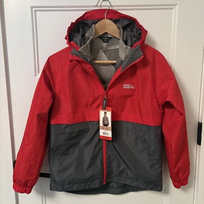 Winter Coat Youth Eddie Bauer Boys 3-in-1  Jacket Light Weight Fleece 10/12 Red