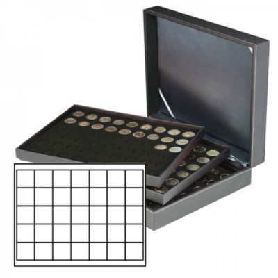 Lindner 2365-2135CE Münzkassette NERA XL mit 3 Tableaus und schwarzen Münzeinlag