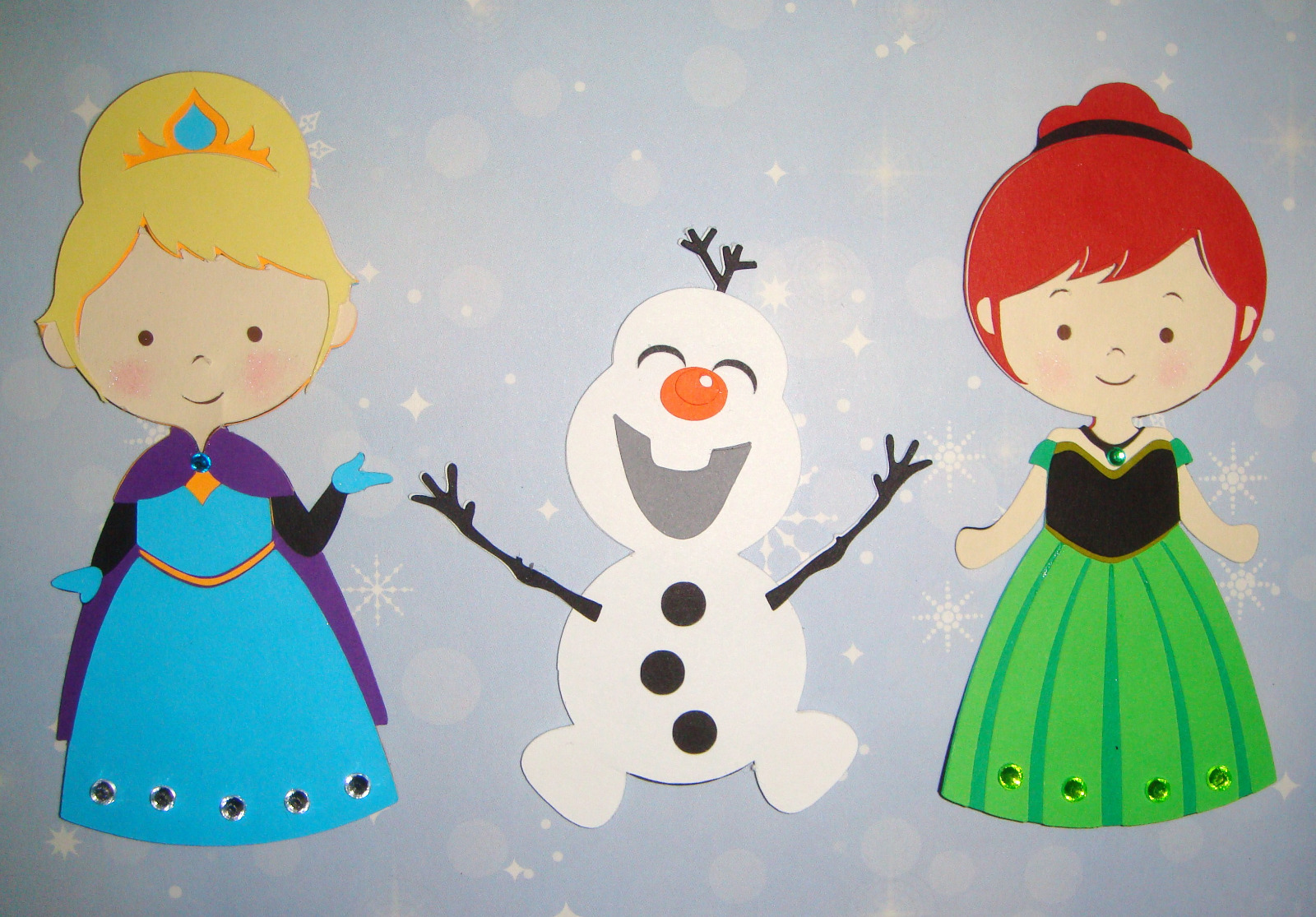 Frozen Anna Elsa and Olaf Paper Die Cut Paper Doll Scrapbook ...