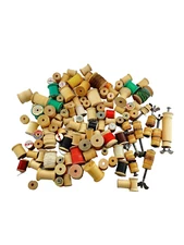 HUGE LOT VINTAGE To Antique Empty Wooden Sewing Thread Spools for Craft Projects