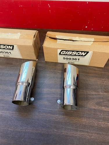GIBSON PERFORMANCE STAINLESS EXHAUST TIPS PAIR NEW 521 - Picture 4 of 4