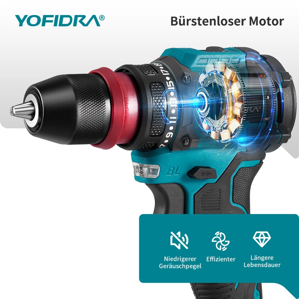 3 in 1 Akku-Schrauber Akkuschrauber Bürstenloser Bohrhammer mit 10mm Bohrfutter - Bild 4 von 4