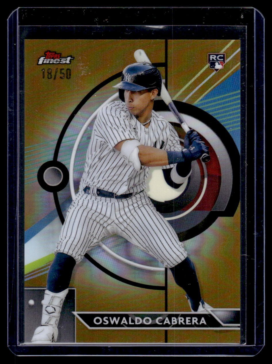 2023 Finest Gold Refractor Oswaldo Cabrera RC 18/50 New York Yankees #41