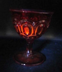 4.5" CHAMPAGNE SHERBERT ICE CREAM CADMIUM 3 GLASSES BOWLS Vintage Ruby Red Glows — photo 2
