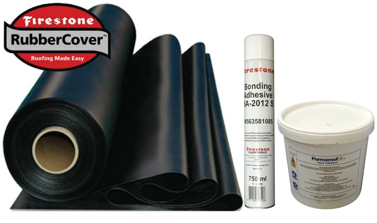 Rubber Roofing Kit For Flat Roofs Elevate EPDM membrane & Adhesives