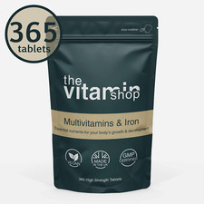 Multivitamin & Iron Tablets 365 High Strength. Tiredness Energy Immunity Support