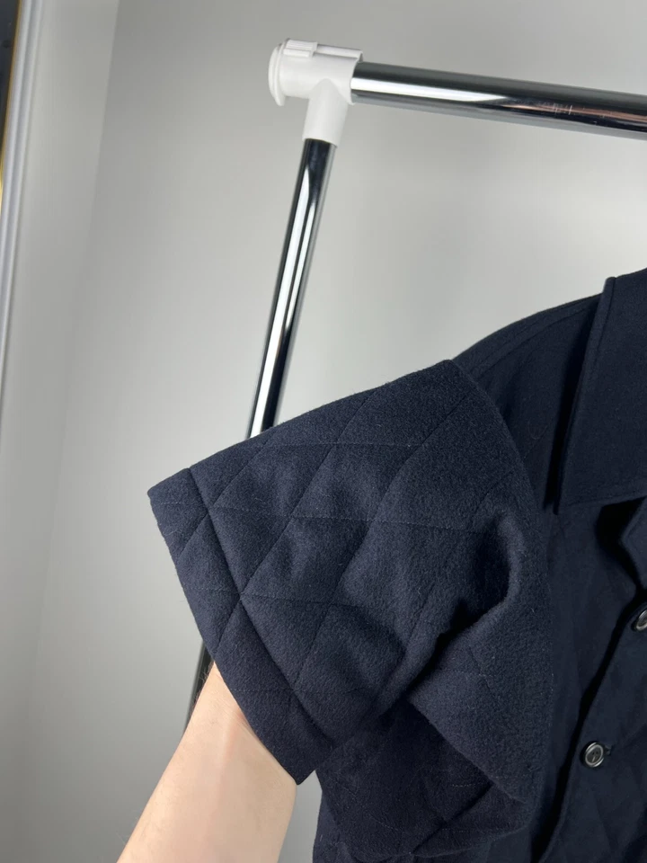 Canali Quilted Wool-Alpaca Coat – Size 50 (US40) – Made in Italy – Classic Navy - Image 4 of 4