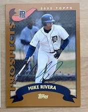 Mike Rivera Signed 2002 Topps Baseball Card #325 RC Auto Autographed Tigers