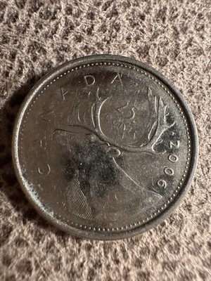Rare Queen Elizabeth II 2006 Canadian Caribou Quarter D.G. Regina