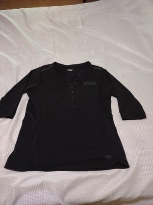 OGIO  Women's Top  L  COMCAST LOGO  6 button knit black to elbow sleeves EUC