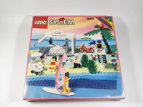 Vintage Lego System Paradisa Sand Dollar Cafe 6411 -Includes box and instruction