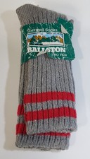 NOS Thermal Socks 10-13 Acrylic BALLSTON Gray  Red Wool Blend, VINTAGE 1 pair