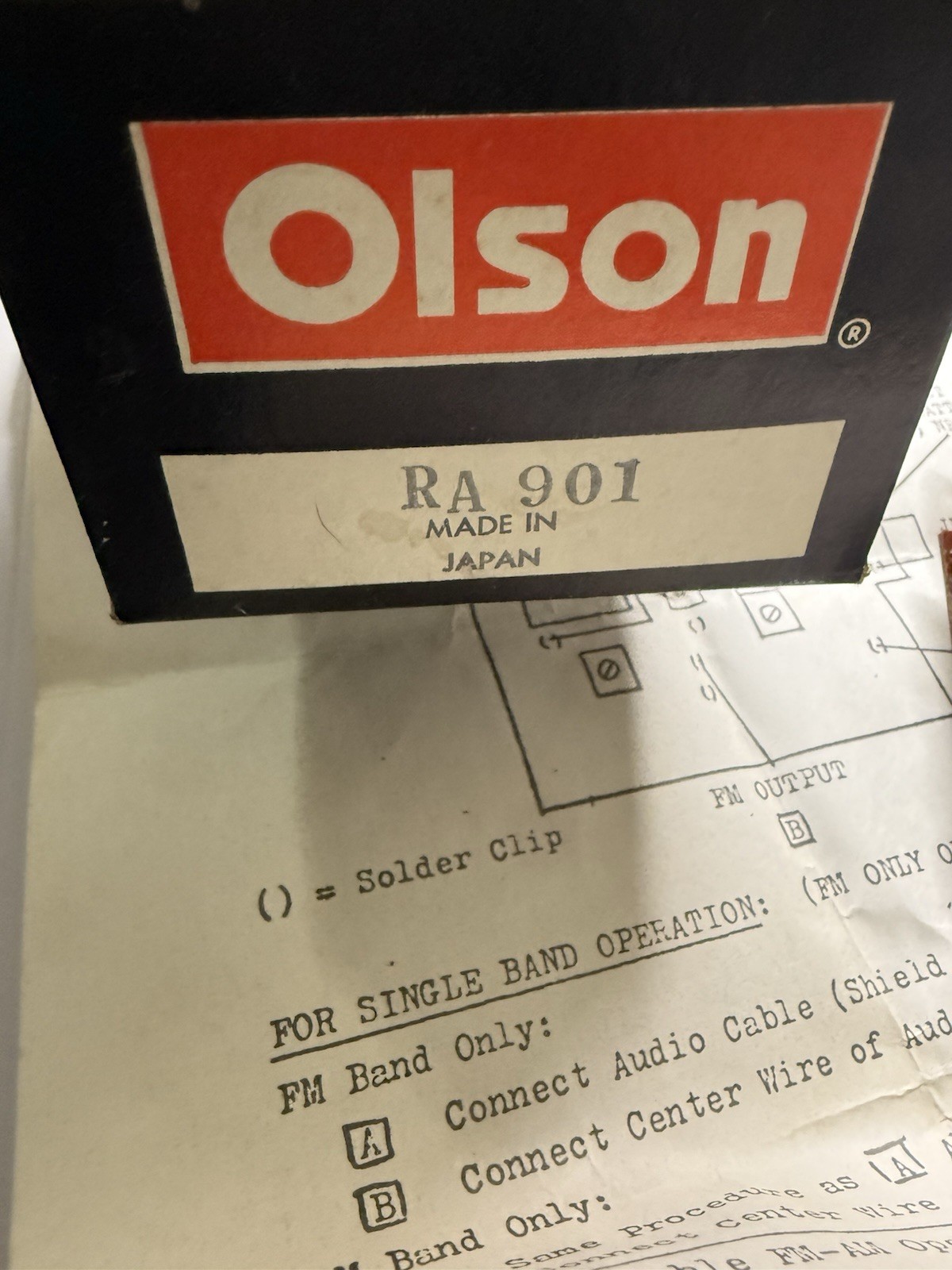 Vintage Olson RA-901 FM/AM Tuner Chassis Kit NOS Made in Japan w/ Box Manual