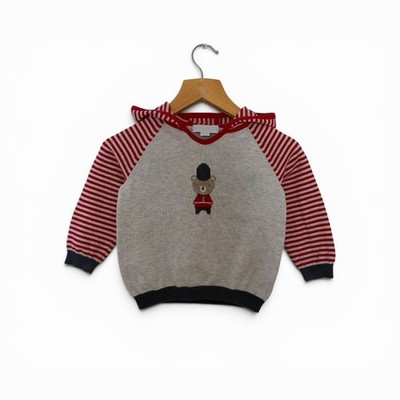 The Little White Company London rot gestreift Nussknacker Bär Strick Hoodie Pullover