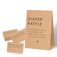 Diaper Raffle Tickets for Baby Shower,Rustic Baby Shower Decorations,Fun Baby...