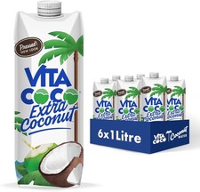 Vita Coco Extra Coconut Water Multipack 1Litre x6 Pressed Electrolytes Vitamins