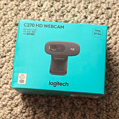 Logitech C270 HD Webcam 720p 30fps USB Built-In Microphone Black