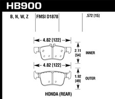 Hawk HB900B.572 fits 16-17 Honda Civic HPS 5....