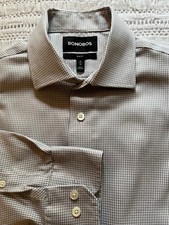 Men's Bonobos Slim Fit Dress Shirt Sz 16 34 Gray Check