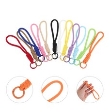 12 Pcs Woven Jewelry Materials Colored Phone Wrist Strap Braided Lanyard