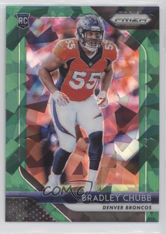 2018 Panini Prizm Rookie Green Crystals Prizm 23/75 Bradley Chubb #204 6er
