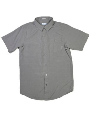 Columbia Size S Active Fit Mossy Trail Short Sleeve Collared Shirt Grey