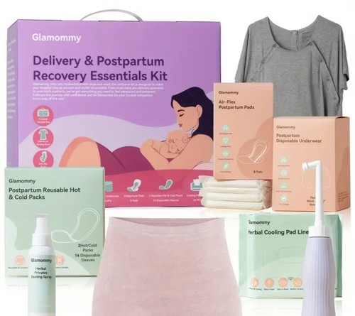 Postpartum Recovery Essentials Kit | New Mom Care Set w/ Nursing Gown ...