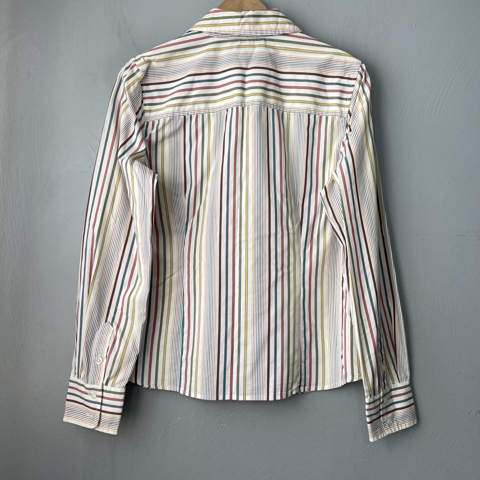 Structured Button Up Shirt Size Small Stretch Str… - image 4