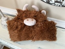 Pottery Barn Kids Highland Cow Critter Faux Fur Baby Hooded Towel Mono Mila