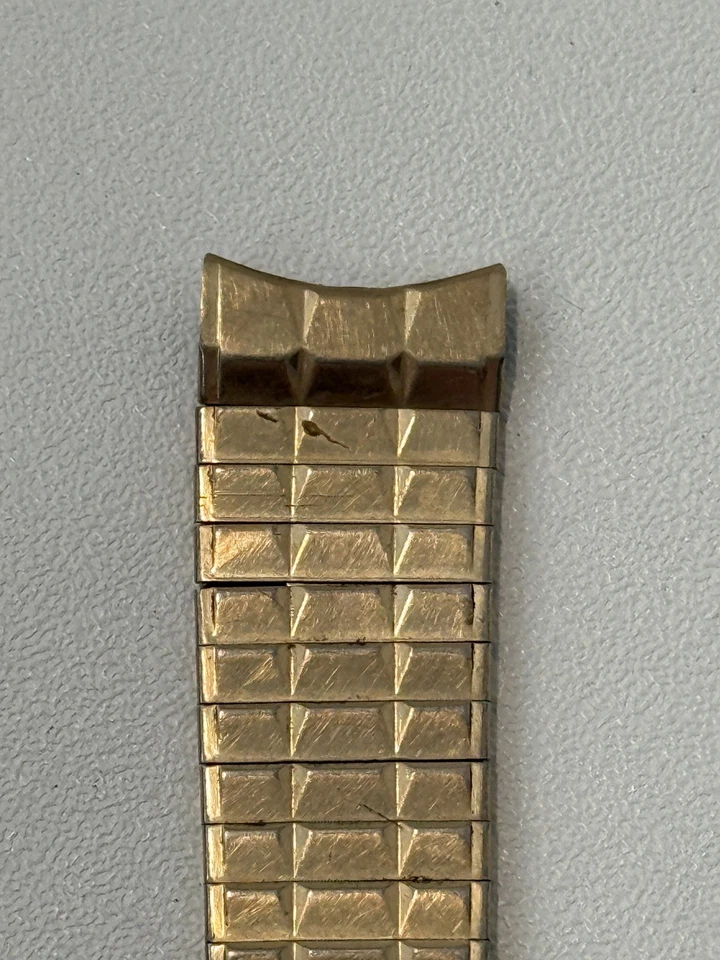 Vintage 10K Gold Filled Caps Bulova Accutron Watch Band USA Stainless Steel Rack - Image 4 of 4
