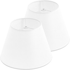 White Lamp Shades Set of 2 for Table Lamps, Small Lampshades 6" Top X 10" Bottom