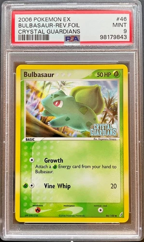 Pokémon Bulbasaur EX Crystal Guardians Reverse Holo Stamped 2006 PSA Mint 9
