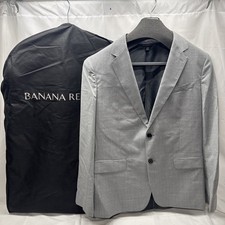 44R Slim Fit Banana Republic Gray Blazer Sport Coat Marlane Primatist w Coat Bag