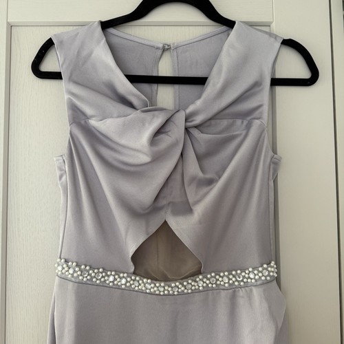 ASOS Tall Silver Grey Satin Maxi Dress UK 10 BNWT Evening Wear Bridal - Picture 2 of 10