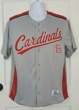 St. Louis Cardinals Jersey Men’s Medium Dynasty Series Grey Red MLB Baseball