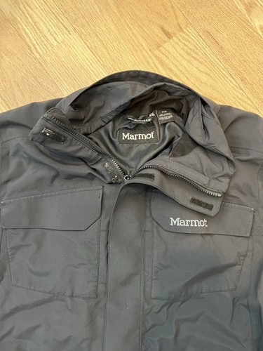 Marmot Jacket Men’ Medium Black Membrain Full Zip Outdoor Ski Pockets - No Hood - Picture 2 of 18