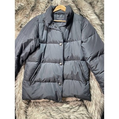 Weekend by Max Mara Goose Down Puffer Jacket Coat Snap Button Charcoal Mens L