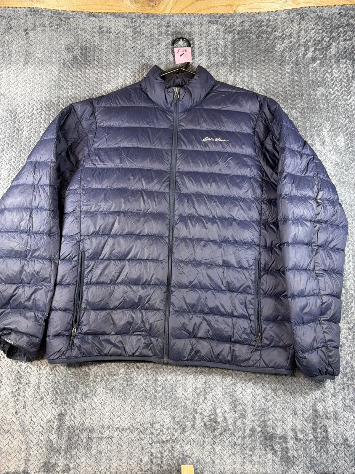 Eddie Bauer CirrusLite Navy Down Puffer Jacket Mens Large Lightweight