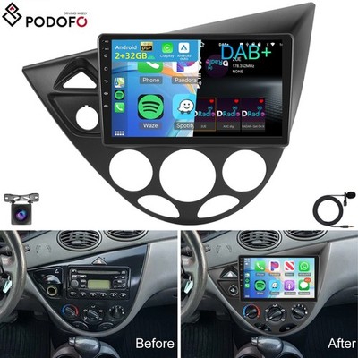 DAB+ Android 15.0 Autoradio Carplay Navi GPS 2+32GB Für Ford Focus MK1 1998-2003