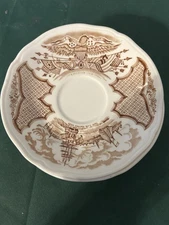 6 The Fair Winds Pattern by Alfred Meakin Dinner Plates 5.5 Inches England