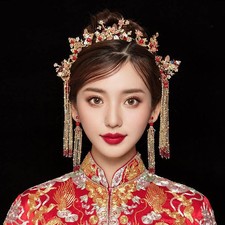 7Pcs/set Women Fashion Xiuhe Headwear Chinese Hanfu Tassel Hair Accessories