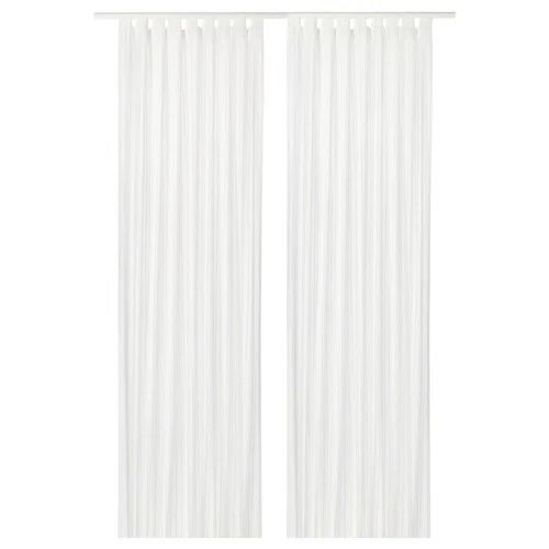 IKEA MATILDA 500.460.48 Sheer Curtains White 2 Tab Top Panels 55x118 in, New
