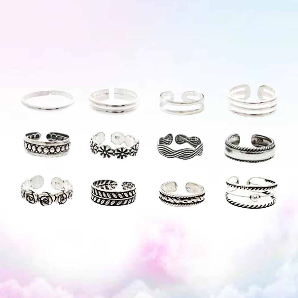 12 PCS Zehenring-Set Fußschmuck Für Freizeitkleidung Fussschmuck Frauen