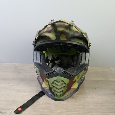 LS2 Gate Motorcycle Helmet Size M Matte Camo for Parts Display Cosplay Airsoft